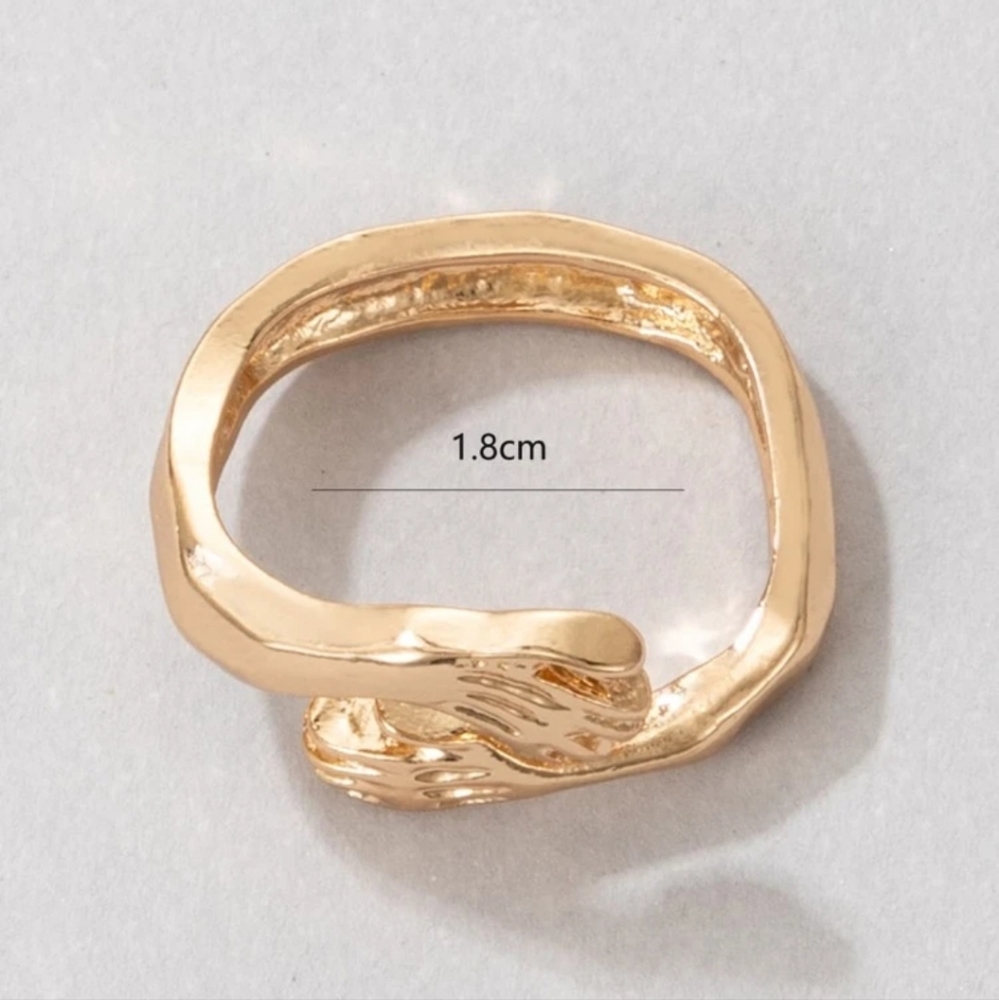GOLD HANDS HUG RING CUTE GIFT LOVE JEWELRY Boho Feminine Minimalist Dainty‎ - Picture 2 of 3